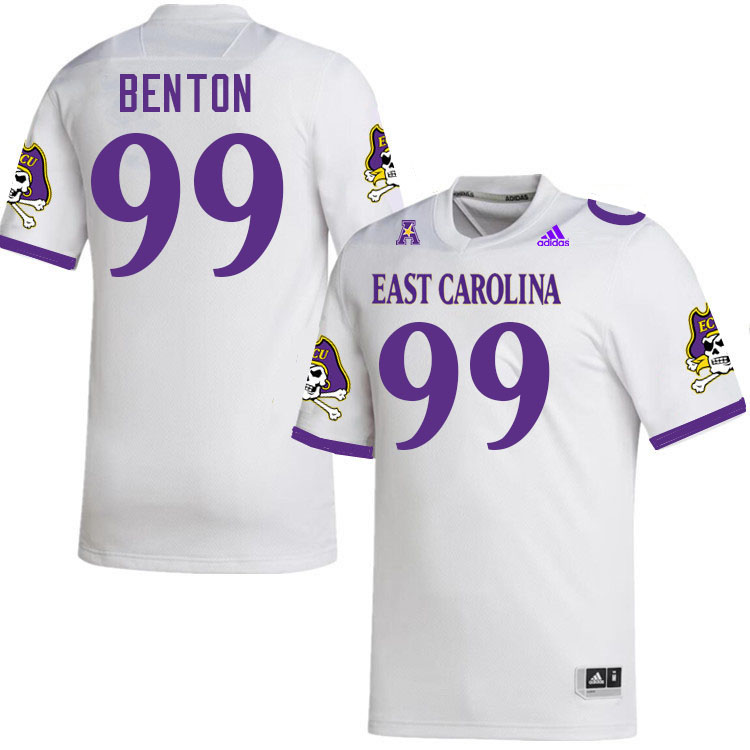 #99 Justin Benton East Carolina Pirates College Football Jersey Stitched-White